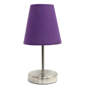 All LT2013-PRP Simple Designs Sand Nickel Mini Basic Table Lamp With F