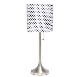 All LT1076-BND Simple Designs Brushed Nickel Tapered Table Lamp With P