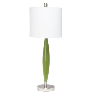 All LHT-5036-GR Lalia Home Stylus Table Lamp With White Fabric Shade, 