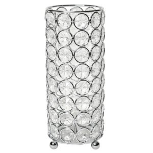 All HG1003-CHR Elegant Designs Elipse Crystal Decorative Flower Vase, 