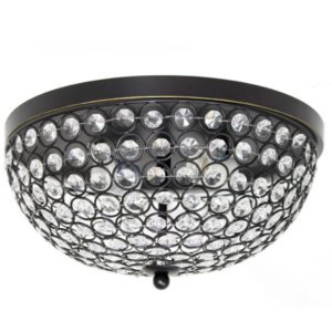 All FM1000-RBZ Elegant Designs 2 Light Elipse Crystal Flush Mount Ceil