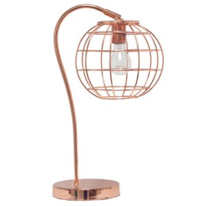 All LHT-5061-RG Lalia Home Arched Metal Cage Table Lamp, Rose Gold