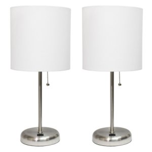 All LC2002-WHT-2PK Limelights Stick Lamp With Usb Charging Port And Fa