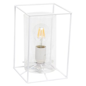 All LHT-5059-WH Lalia Home White Framed Table Lamp With Clear Cylinder