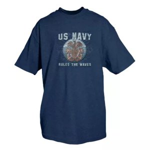 Fox 63-75 XXL Us Navy Rules The Waves Men's T-shirt Navy - 2xl