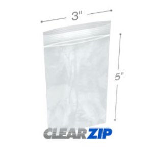 International CZ60305 Clearzip Lock Top Bags  3 X 5 6 Mil