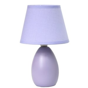 All LT2009-PRP Simple Designs Mini Egg Oval Ceramic Table Lamp