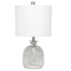 All LHT-5013-WH Lalia Home Smokey Gray Hammered Glass Jar Table Lamp W