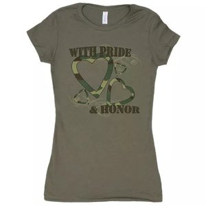 Fox 64-0967 XL Women's Cotton Tee With Pride  Honor - Olive Drab Xl