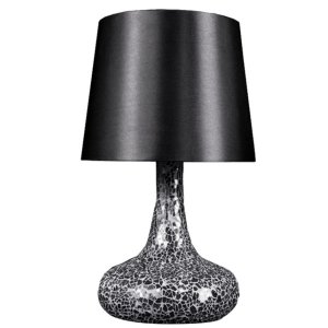 All LT3039-BLK Simple Designs Mosaic Tiled Glass Genie Table Lamp With