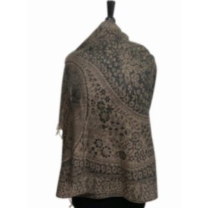 In IN120 Pattern Pashmina Black