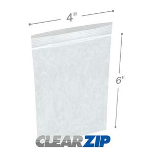 International CZPP20406 High Clarity Zipper Locking Polypropylene Bags