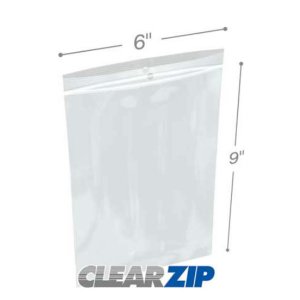 International CZH20609 Clearzip Lock Top Hang Hole Bags  6 X 9 2 Mil