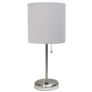 All LT2044-GRY Limelights Stick Lamp With Usb Charging Port And Fabric