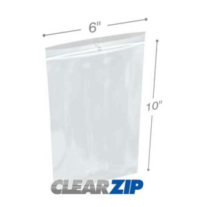 International CZH20610 Clearzip Lock Top Hang Hole Bags  6 X 10 2 Mil