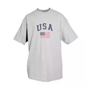 Fox 63-84 XXXL Usa With Flag T-shirt, Heather Grey 3xl