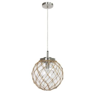 All PT1003-CLR Elegant Designs Buoy Netted Brushed Nickel Coastal Ocea