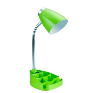 All LD1002-GRN Limelights Gooseneck Organizer Desk Lamp With Ipad Tabl