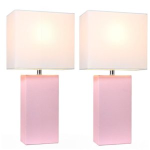 All LC2000-BPK-2PK Elegant Designs 2 Pack Modern Leather Table Lamps W