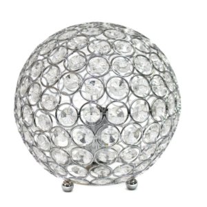 All LT1026-CHR Elegant Designs Crystal Ball Sequin Table Lamp Chrome