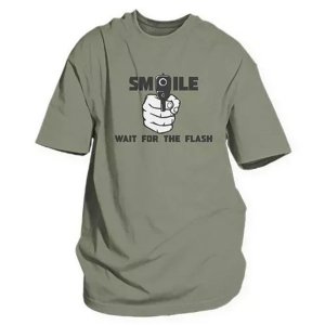 Fox 63-471 M Smile For The Flash Men's T-shirt Olive Drab - Medium