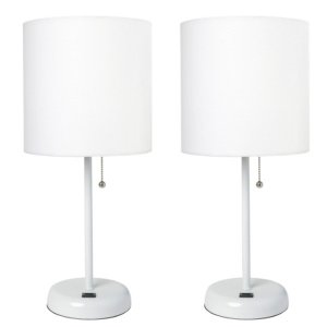 All LC2002-WOW-2PK Limelights White Stick Lamp With Usb Charging Port 