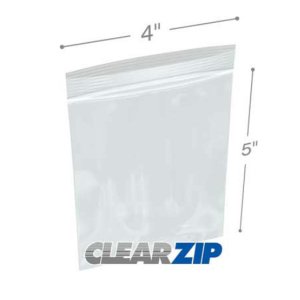 International CZ20405 Clearzip Lock Top Bags  4 X 5 2 Mil