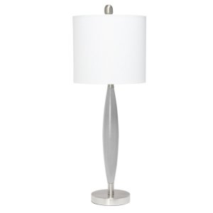 All LHT-5036-GY Lalia Home Stylus Table Lamp With White Fabric Shade, 