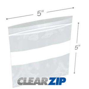 International CZW20505 Clearzip White-block  5 X 5 .002