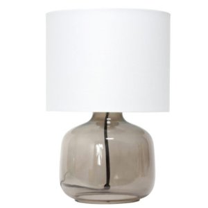 All LT2064-SMW Simple Designs  Glass Table Lamp With Fabric Shade, Smo