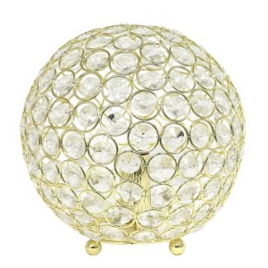 All LT1026-GLD Elegant Designs Elipse 8 Inch Crystal Ball Sequin Table