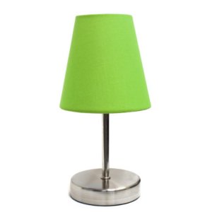 All LT2013-GRN Simple Designs Sand Nickel Mini Basic Table Lamp With F