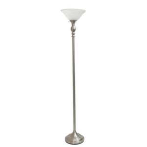 All LF2001-BSN Elegant Designs 1 Light Torchiere Floor Lamp With Marbl