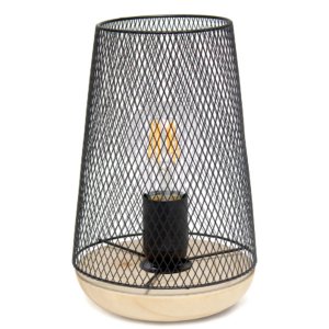 All LT1074-GRY Simple Designs White Wired Mesh Uplight Table Lamp