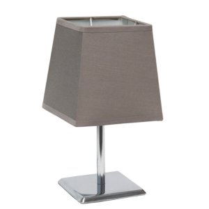 All LT2062-GRY Simple Designs Mini Chrome Table Lamp With Squared Empi