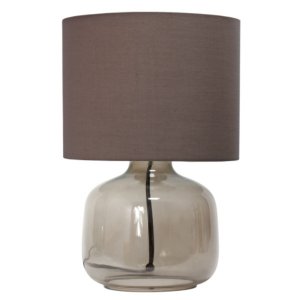 All LT2064-SMG Simple Designs  Glass Table Lamp With Fabric Shade, Smo