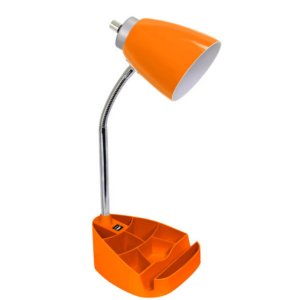 All LD1056-ORG Limelights Gooseneck Organizer Desk Lamp With Ipad Tabl