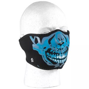 Fox 72-6462 Neoprene Thermal Half Mask - Blue Chrome Skull