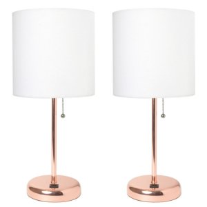 All LC2002-RGD-2PK Limelights Rose Gold Stick Lamp With Usb Charging P