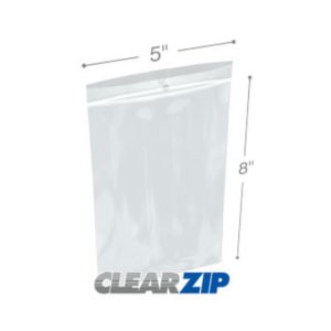 International CZH40508 Clearzip Lock Top Hang Hole Bags  5 X 8 4 Mil