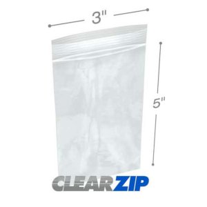 International CZ20305 Clearzip Lock Top Bags  3 X 5 2 Mil