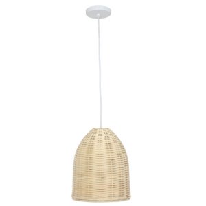 All PT1007-NAT Elegant Designs Elongated Coastal Dome Rattan Downlight