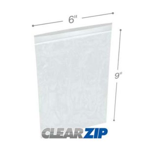 International CZPP20609 High Clarity Zipper Locking Polypropylene Bags