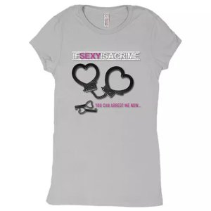 Fox 64-0963 XXL Women's Cotton Tee If Sexy Is A Crime - Grey 2xl