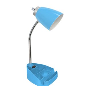 All LD1057-BLU Limelights Gooseneck Organizer Desk Lamp With Ipad Tabl