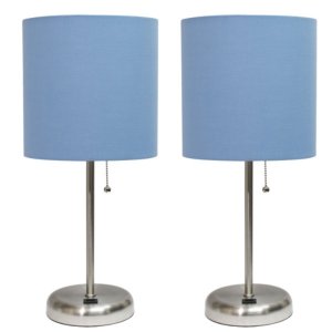 All LC2002-BLU-2PK Limelights Stick Lamp With Usb Charging Port And Fa