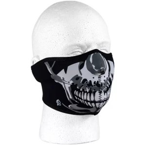 Fox 72-6372 Neoprene Thermal Half Mask - Chrome Skull