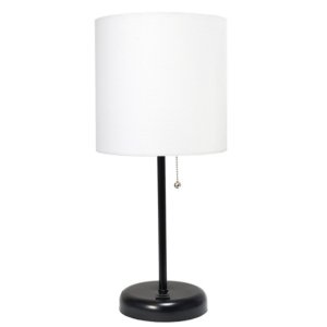 All LT2044-BAW Limelights Black Stick Lamp With Usb Charging Port And 