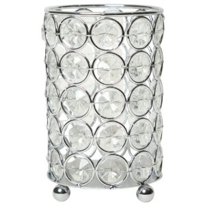 All HG1001-CHR Elegant Designs Elipse Crystal Decorative Flower Vase, 