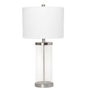 All LHT-5009-BN Lalia Home Entrapped Glass Table Lamp With White Fabri